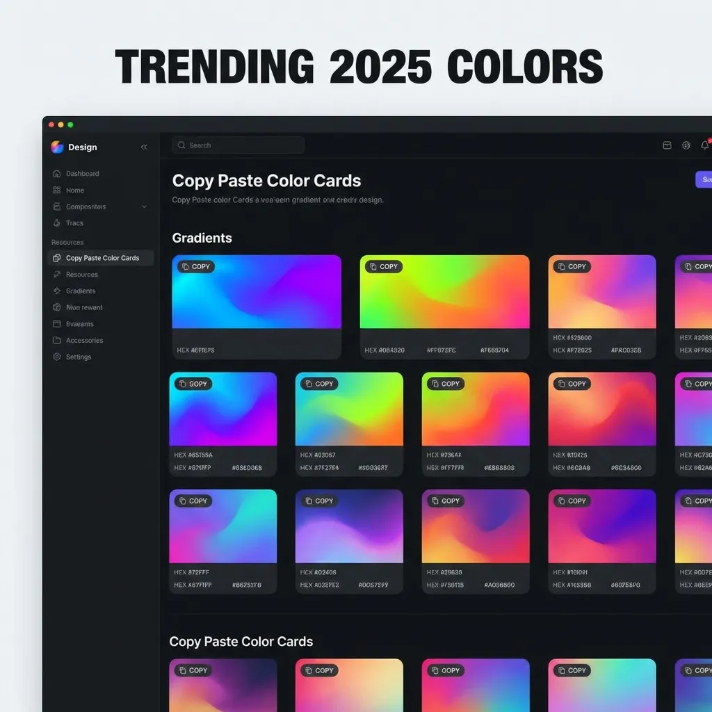 Popular Color Codes Web Design UI Example